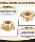 Two flange sleeve bearings, sintered bronze, 6mm bore x 8mm OD x 8mm length