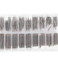 Pro Grade Stainless Steel Watch Band Pins Replacement Kit With 270 Assorted Spring Link Rods in clear storage box