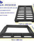 Beefy Cast Iron Drain Grate And Frame 12x8 Inch For Driveway Channel Cover With Base Outdoor Trench Drainage Grate For Garage