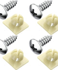 Stainless Steel License Plate Screws With Nylon Inserts Set Of 4 Rustproof Fasteners for securing plates, frames, and covers