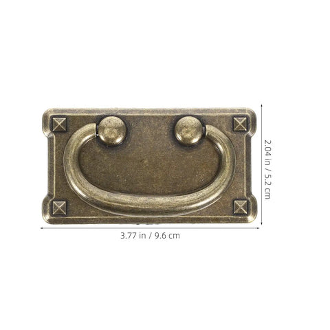 Four Piece Vintage Zinc Alloy Cabinet Pulls With Brass Ring Drawer Handles For Chinese Antique Style Furniture Hardware Old School Vibe Upgrade