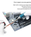 Technician using Pro Grade Premium Solder Wick Desoldering Braid for Electronics Repair on motherboard for precise solder removal