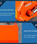 Industrial Magnetic Lifter With Bulletproof Grip And No Sweat Quick Release Lever for Shop Cranes, showing anti-collision limit block and baked paint exterior.