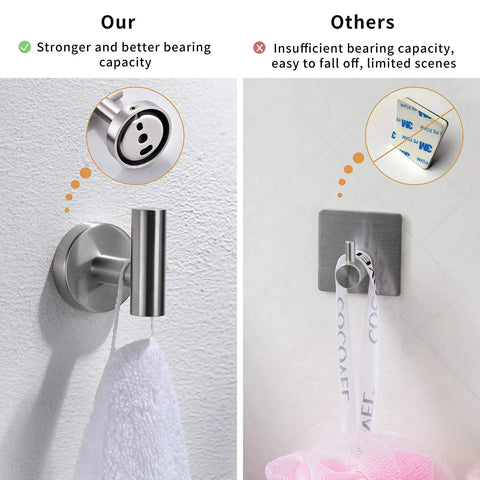 Comparison of Sleek Dope Brushed Nickel 8-Piece Bathroom Hardware Set wall-mounted robe hook with alternative product
