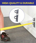 Top Tier Dual Hook Resistance Band Wall Anchor For Sick Home Gym Setups With Heavy Duty Wood Screws Included and Versatile Modular Mount in use with yellow resistance band.