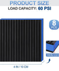 Product size and dimensions of 8 Pack Anti Vibration Pads for Washing Machines and Home Appliances, 4x4 Inch Seven Eighths Inch Thick EVA Rubber