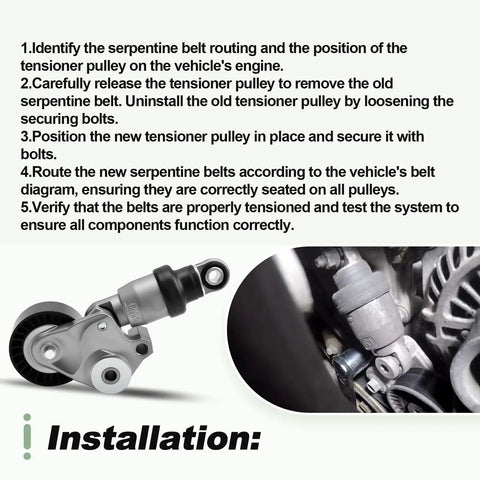 Complete Serpentine Belt Drive Kit With Tensioner Pulley For Mazda 2.0L 2.3L 2.5L Engines 2012-2021 Includes Mazda 3 6 CX-3