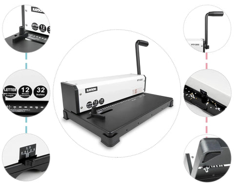 Coil Binding Machine For 3 To 1 Pitch With 32 Hole Punch, Perfect For Spiral And Click Binding Spines, Punches 12 Sheets At A Time