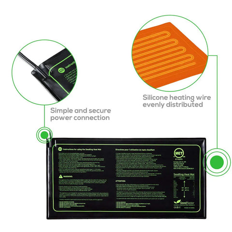 MET Certified Seedling Heat Mat With Digital Thermostat Controller For Seed Germination, Precise Root Zone Warming From 50 To 108 Fahrenheit, 10 By 20 Inches, Easy Plug And Play Indoor Grow Setup