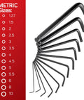 Ultimate 26 Piece Long Arm Ball End Hex Key Set With SAE And Metric Allen Keys In 0.05 In To 3/8 In And 1.27 mm To 10 mm, metric