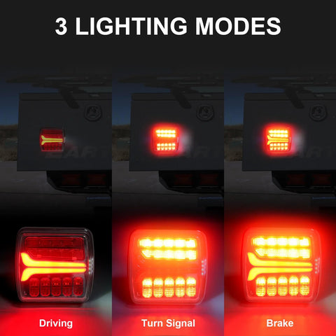 NEONLG wireless trailer light kit with magnetic mount; red LED taillight for trailers; IP67 waterproof, rechargeable
