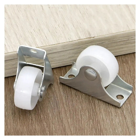 Small Fixed Non Swivel Rubber Furniture Casters With Sturdy Plastic Base For Drawers Cabinets And Trolleys Smooth As Silk Glide One Point Two Five Inch Quiet Caster Wheels 4 Pack No Sweat Setup