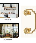Two Pack Vintage Brass Wardrobe Door Handles And Copper Cabinet Drawer Pulls In Chinese Style Furniture Hardware