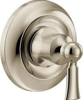 Wynford 1-Handle M-Core Transfer Valve Trim Kit With Polished Nickel Finish For Two Or Three Shower Heads Requires M-Core Transfer Valve U231 Or U361 Valve Required For Installation; polished nickel finish close-up view.