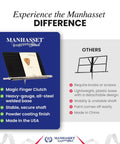 Comparison of Manhasset durable sheet music stand with adjustable height, pro grade symphony model, built in USA, versus other brands.