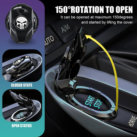 Iron Man Skull Start Button Cover For Cars Dope 150 Degree Opening Ignition Switch Decor Anti Scratch Sticky Installation