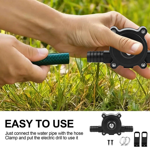 No Sweat Mini Electric Drill Pump For Quick Water Gasoline Diesel Transfer Portable Hand Held Fluid Extractor with hose connection.