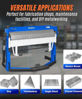 50 Inch Foot Clamp Pan And Box Brake For Sheet Metal Folding displayed with metal bending examples
