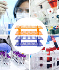 Two Piece Detachable Centrifuge Tube Holder Rack For 15ml And 50ml Tubes With 18 Hole And 10 Hole Configurations, Durable Plastic