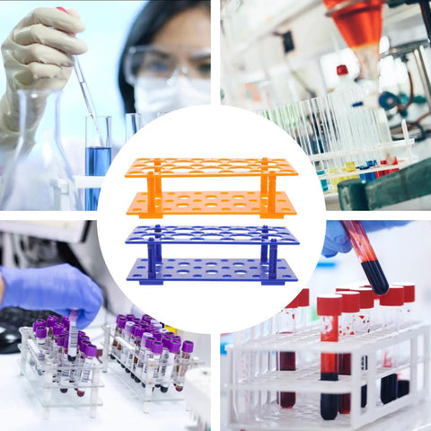 Two Piece Detachable Centrifuge Tube Holder Rack For 15ml And 50ml Tubes With 18 Hole And 10 Hole Configurations, Durable Plastic
