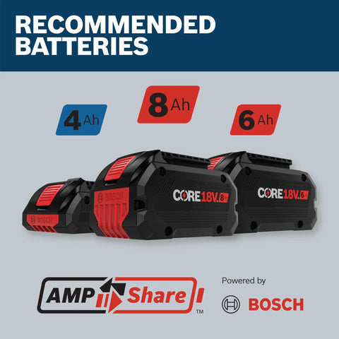 Recommended batteries for Straight Fire 18V Brushless Half Inch Mid Torque Impact Wrench: 4Ah, 6Ah, and 8Ah options.