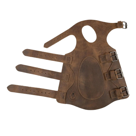 Archery Bracer With Thumb Slot And Adjustable Buckle Straps, Full Grain Leather Forearm Protector For Knights, Wrist Guard For LARP