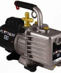 Heavy Duty 10 Cfm Vacuum Pump With Half Hp Capacitor Start Motor And Thermal Overload Protection Smooth Running HVAC tool shown from front.
