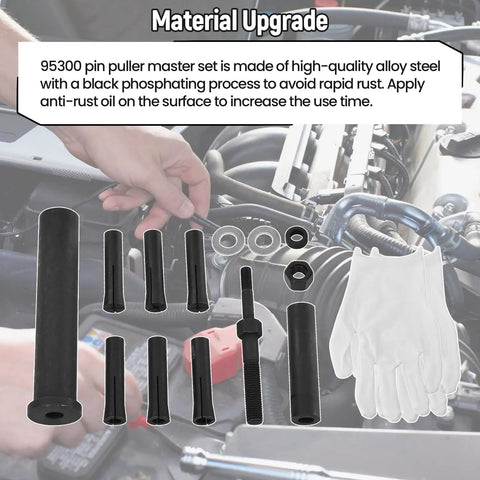95300 Dowel Pin Puller Kit Heavy Duty Slide Hammer Removal Tool For Auto Repair Easy Pin Extraction With Collet And Sleeve Grip System Ideal For Pin Removal In Automotive Assembly And Maintenance Tasks, alloy steel black set