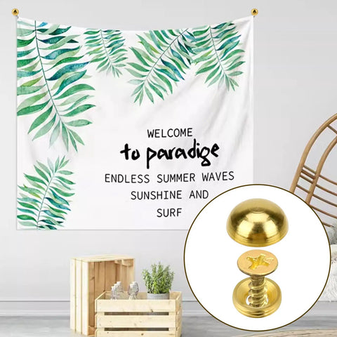 Pure Brass Decorative Screw Covers With Smooth Caps Heavy Duty Self Tapping Bolts For Furniture And Mirror Repairs displayed with a wall banner.