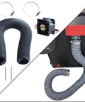 Voron 2.4 R2 Filament Fume Extraction Kit With Retractable Exhaust Hose And 6038 Ventilation Fan showing duct, clamps, and fan.
