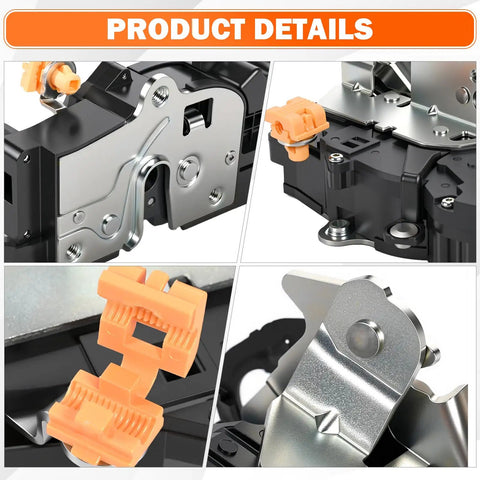Front Left Driver Side Door Lock Actuator For 2007 To 2014 Chevy Silverado Suburban Avalanche Tahoe GMC Sierra Yukon XL Cadillac Escalade ESV EXT Replacement, black metal and plastic