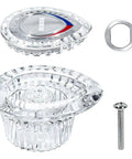 Shower Knob Replacement Kit For Chateau Trim, Fits 1225 Cartridge, chrome finish knob, button cap, metal screw included