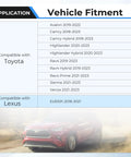 Vehicle fitment chart for High Performance Coolant Electric Water Pump For Toyota RAV4 Camry Avalon Sienna Venza Lexus ES300H.