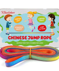 Chinese Jump Rope And Rubber Twist Set For Kids With Gummitwist Style Indoor And Outdoor Toy with colorful rope and box