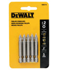Heavy Duty Number 2 Phillips Power Bits Set, 2 Inch, 5 Pack on yellow packaging, visible built-to-last shock-resistant steel