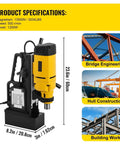 1200W Magnetic Drill Press With 23mm Boring Capacity Portable Electric Magnet Drilling Rig for Heavy Duty Steel Structure Engineering.