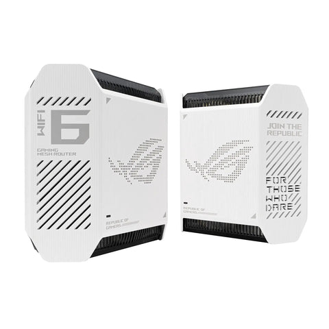 ROG Rapture GT6 Tri Band WiFi 6 Mesh System for Gaming, White, 2 Pack, 4 Internal Antennas
