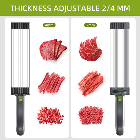 Home Chef Popular Pro Meat Slicer With Adjustable Blade Thickness And Steady Grip Handle For Quick Pork Beef Chicken Slicing Zero Hassle Cleaning Kitchen Staple