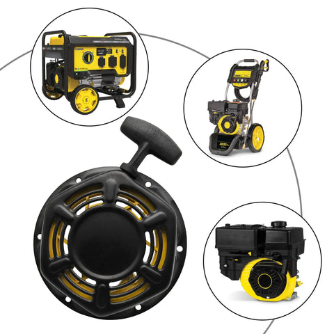 Pull Start Assembly Recoil Starter Hex Type for Champion 4000 4500 3500 Generators with images of power equipment applications.