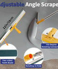 Pro Grade Self Leveling Concrete Tool Kit with adjustable angle scraper and 22in stainless steel dual-teeth blade for epoxy floors.