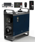 Kick Some Major Heat With This Upgraded 8Kw Portable Diesel Heater featuring app control and accessories on display.
