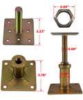 Components of Beefy Built Tough Adjustable Floor Jacks 4.3 To 6.6 Inch Range illustrating dimensions and structure