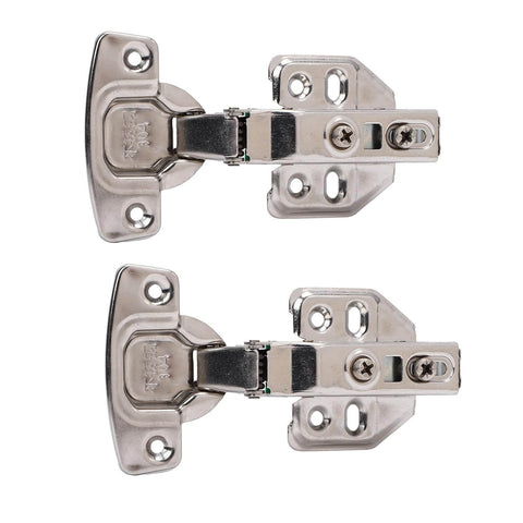 Rebound Soft Closing Cabinet Hinge, 3 Way Adjustable Frameless, Includes Installation Screws, Fits 16 to 22mm Thick, Stainless Steel