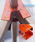 Heavy Duty Cut Off Saw Horse Brackets 2 Pack Cold Rolled Steel Mechanical Workbench Jacks showing large plank slot space.
