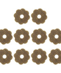 10 Pack Vintage Flower Brass Cabinet Backplates For Doors, Drawers, Cupboards, And Closets, 1 Inch Decorative Gasket Washers