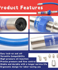 Grease gun fitting set with high-pressure blue hose and lock-on coupler, adapters, Amazon brand