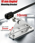 10mm Ball Stud Mounting Bracket For Gas Struts Lift Supports Used On Windows Trunks Cabinets Campers Trailers Tool Boxes And More, L Type Bracket Kit With Four Mounts And Twenty Screws Fits 10mm Ball Head Heavy Duty Silver, angled steel bracket
