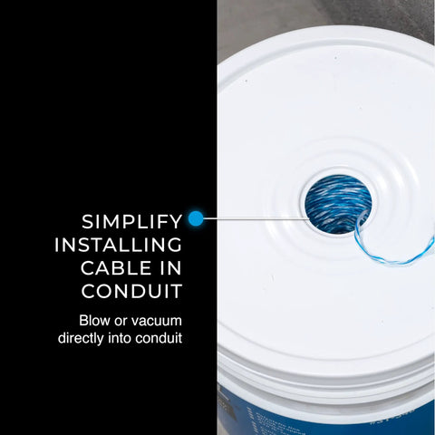 Heavy Duty Wire And Cable Pull Line A Real Workhorse Six Thousand Five Hundred Feet Long With 210 Pound Tensile Strength White With Blue Tracer For Electrical And Communications Installations