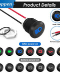 Seven Pack Half Inch 12V LED Indicator Lights Waterproof Metal Dash Signal Lights With 300mm Wires For 12V And 24V Vehicles details