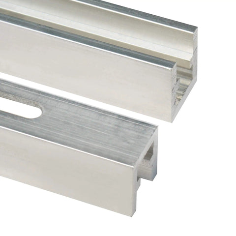 Close-up of aluminum parts from Undermount Sink Installation Kit 36 Inch All Metal Aluminum Frame Fits All Sink Types No Drilling Required